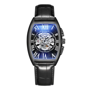 Barrel-Shaped Skull Skeleton Hollow Mechanical Wristwatch