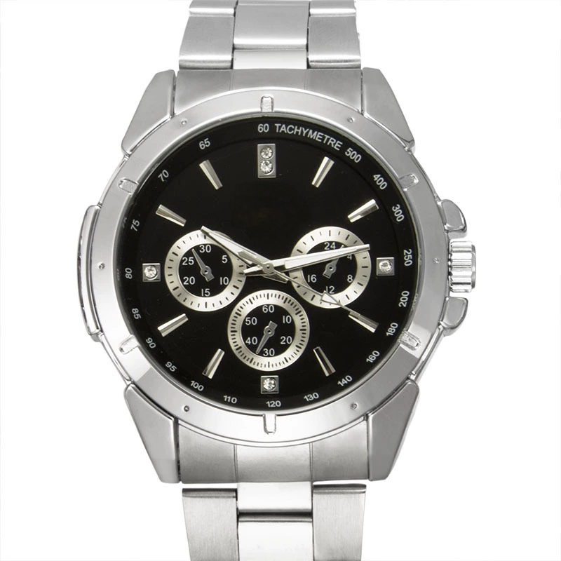 Three-eyes chronograph steel strap quartz watch - Image 2