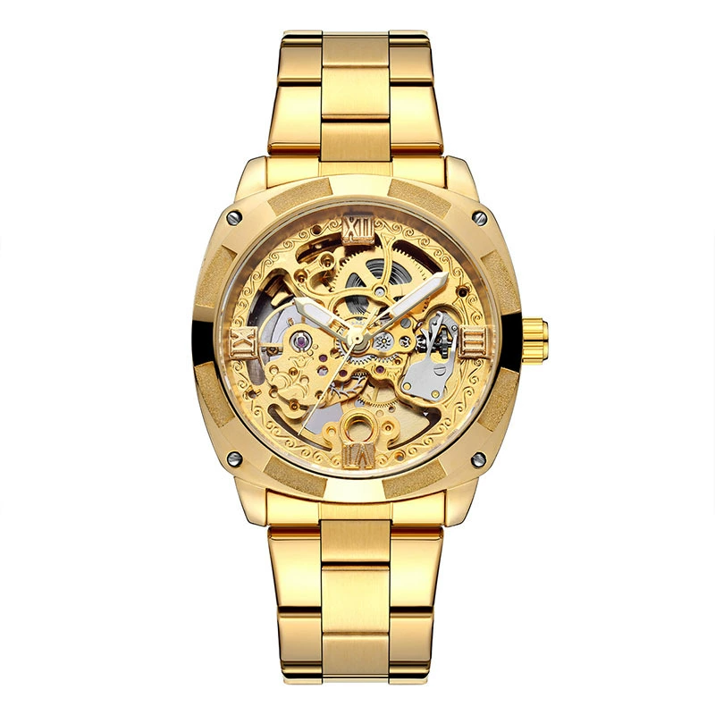 Square Skeleton Mechanical Watch
