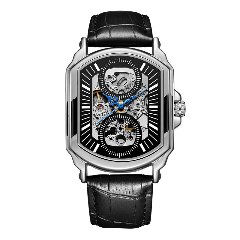Barrel-shaped hollow mechanical wristwatch
