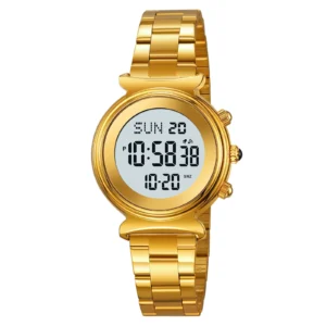 Light Luxury Round Multi-Function Steel Band Digital Watch