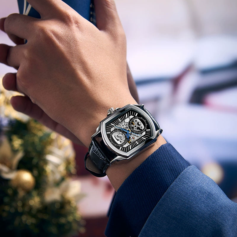 Barrel-shaped hollow mechanical wristwatch - Image 2