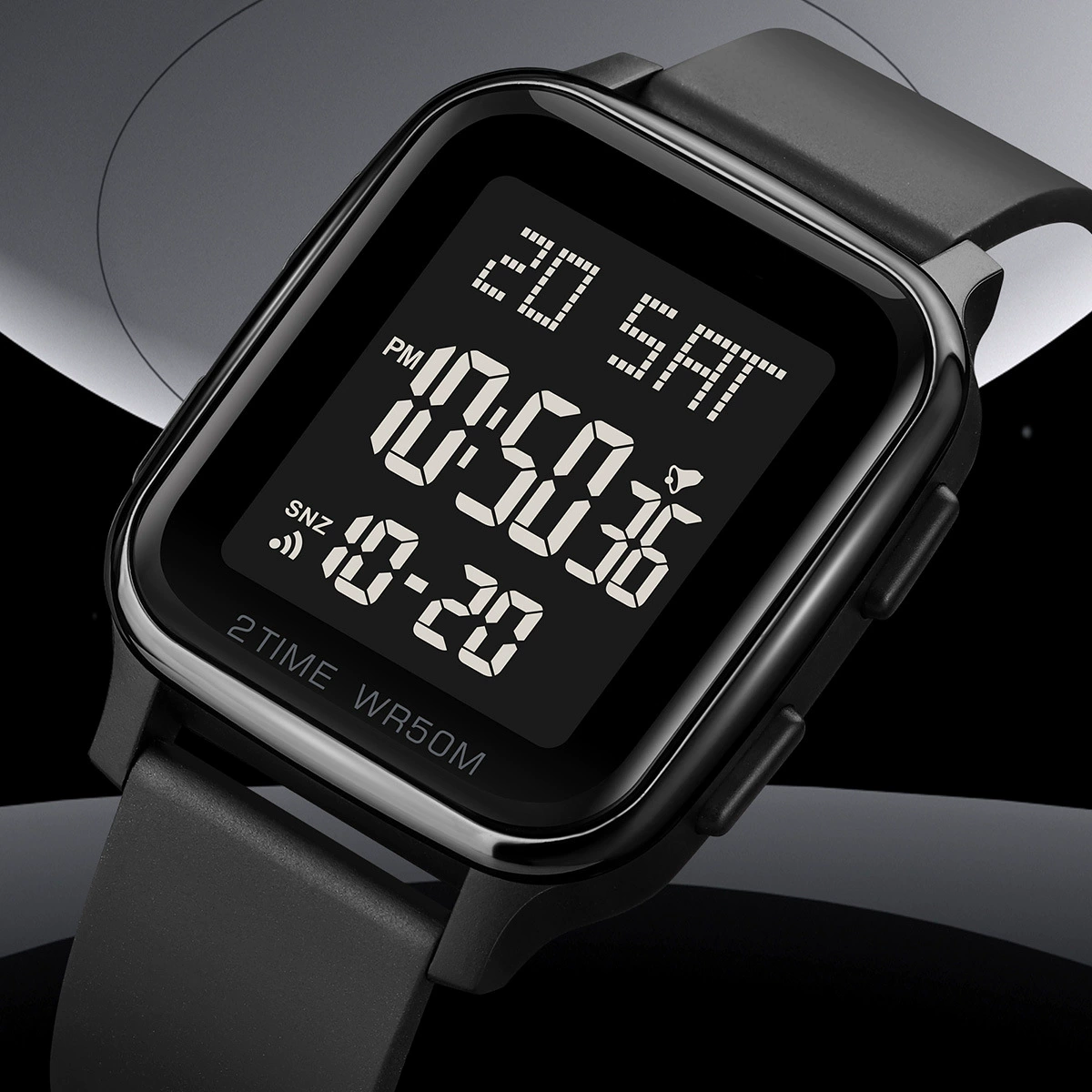 Dual time zone square digital watch - Image 2