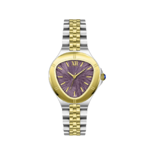 Light luxury triangular dial gold-accent quartz watch