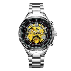 Sport Tachymeter Bezel Skeleton Mechanical Watch