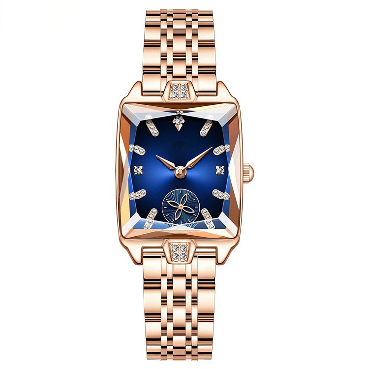 Light Luxury Square Dial Diamond-Set Quartz Watch - Image 2