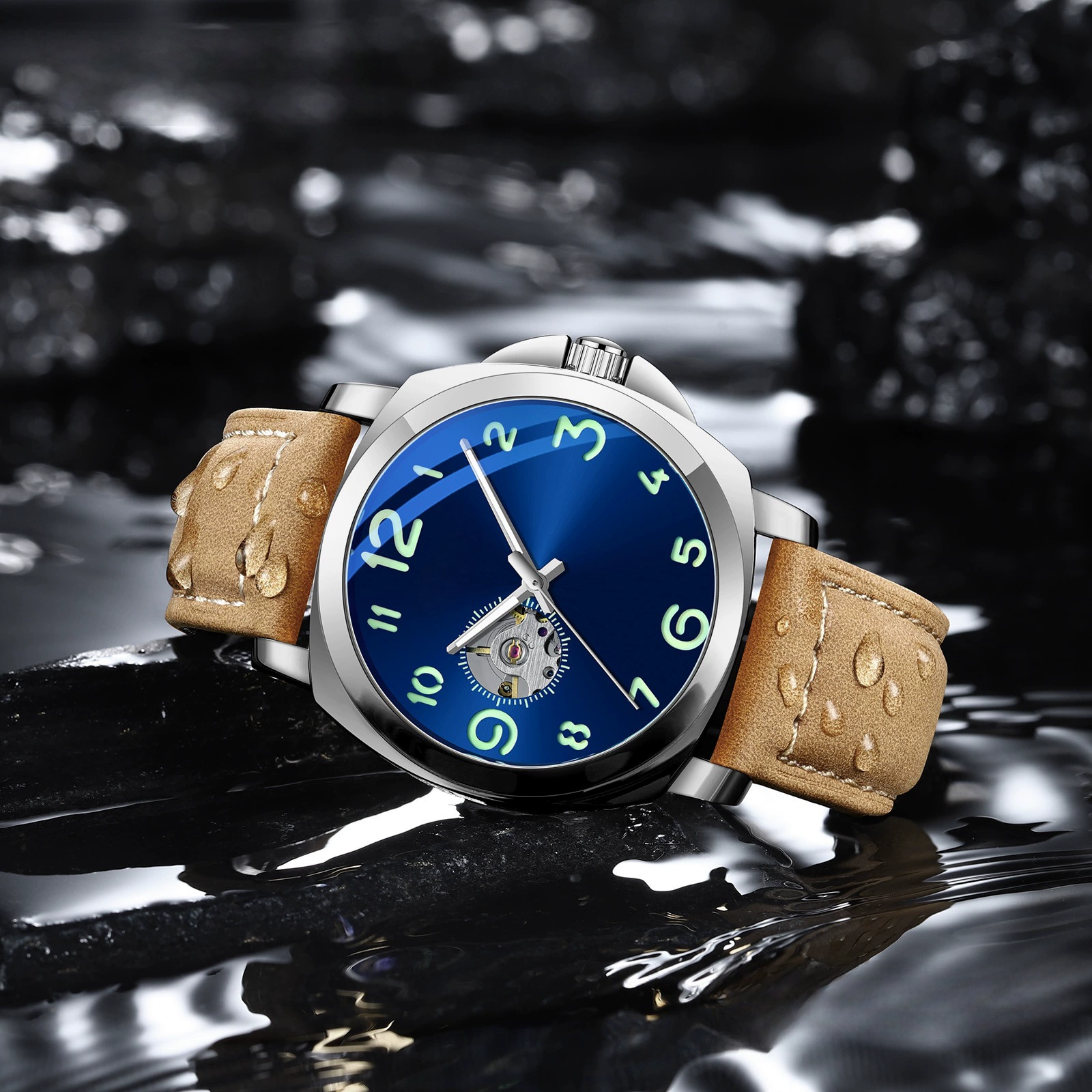 Vintage Luminous Skeleton Mechanical Watch - Image 3