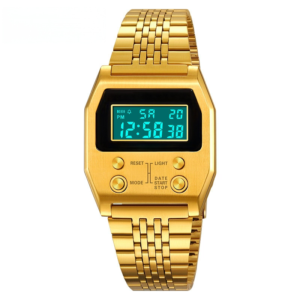 Retro square steel digital watch